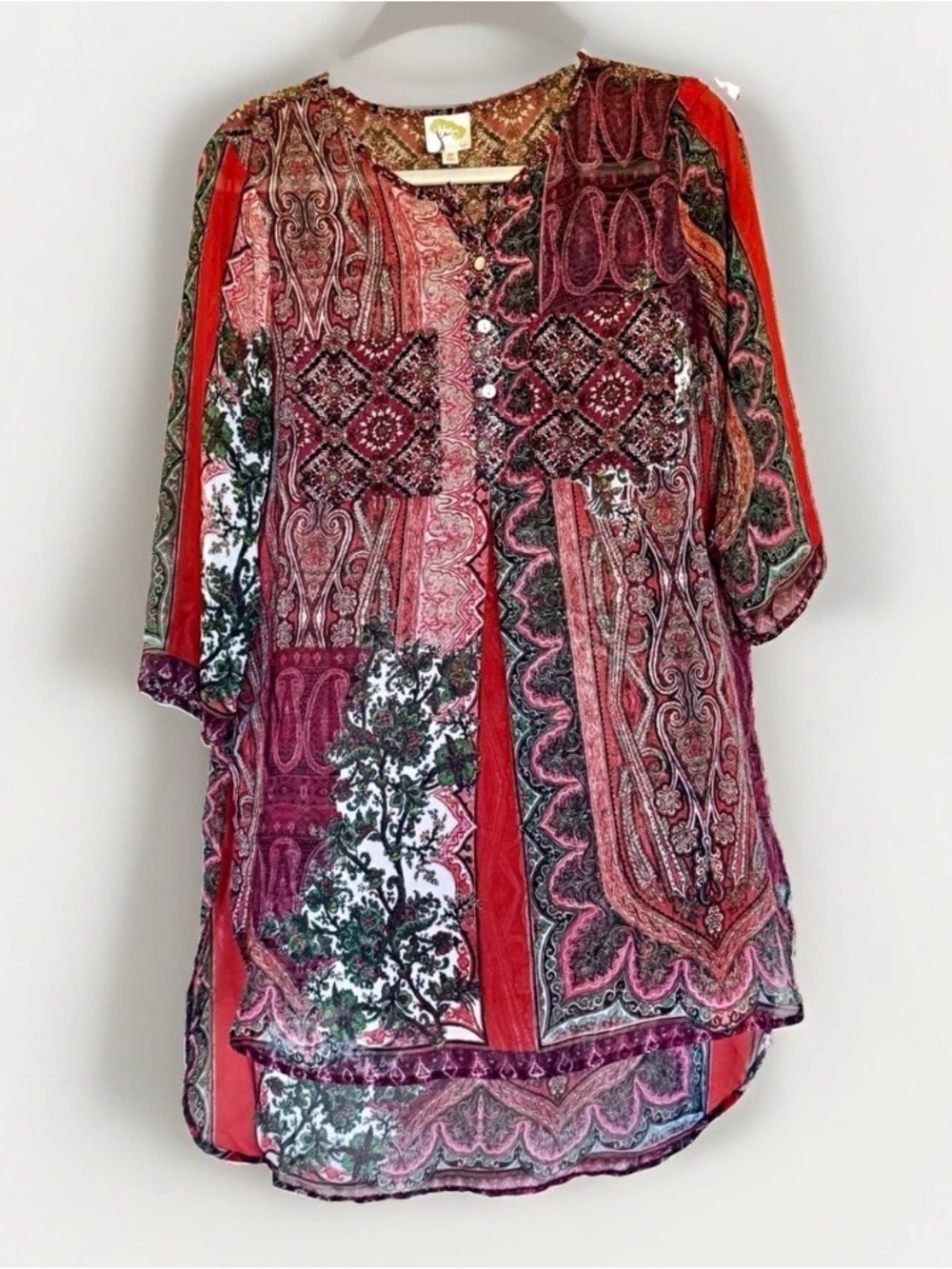 Fig and Flower semi sheer tunic size medium